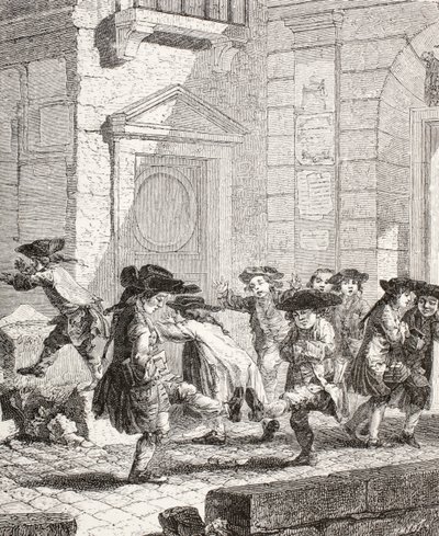 Small Children Leaving School by Augustin de Saint Aubin